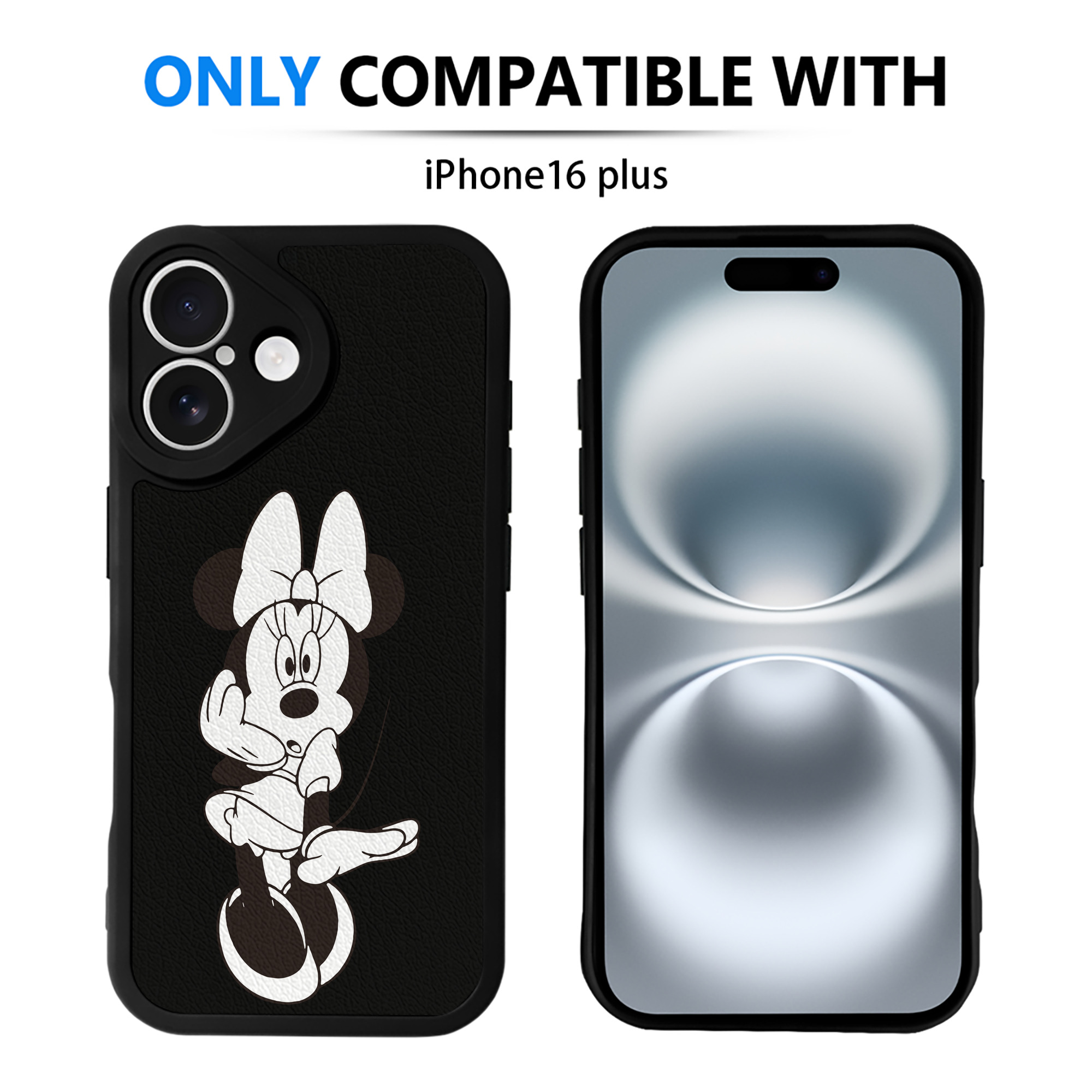 （画像用） ミッキーマウス Mickey Mouse 【iPhone 16シリーズ対応】シリコンスマホケース（レザー調） 材質：シリコン
